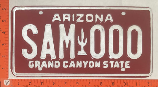 1980 - 1992 Arizona #SAM 000 Sample License Plate