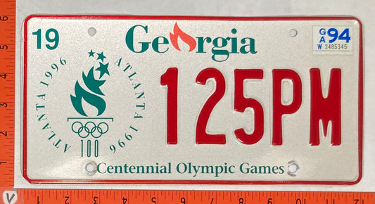 1994 Georgia #125PM Passenger License Plate