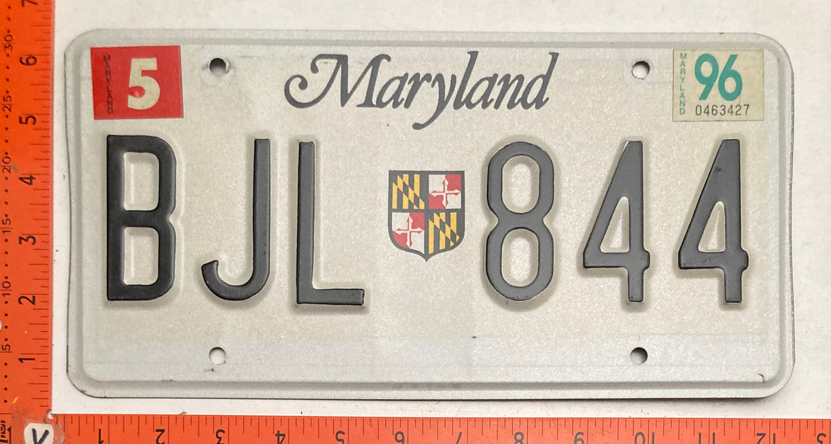 1996 Maryland #BJL 844 Passenger License Plate