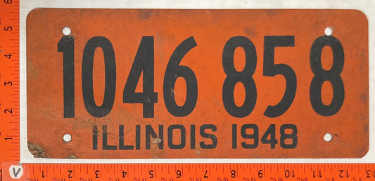 1948 Illinois #1046 858 Passenger License Plate (Soybean)