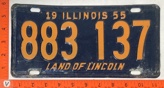 1955 Illinois #883 137 Passenger License Plate