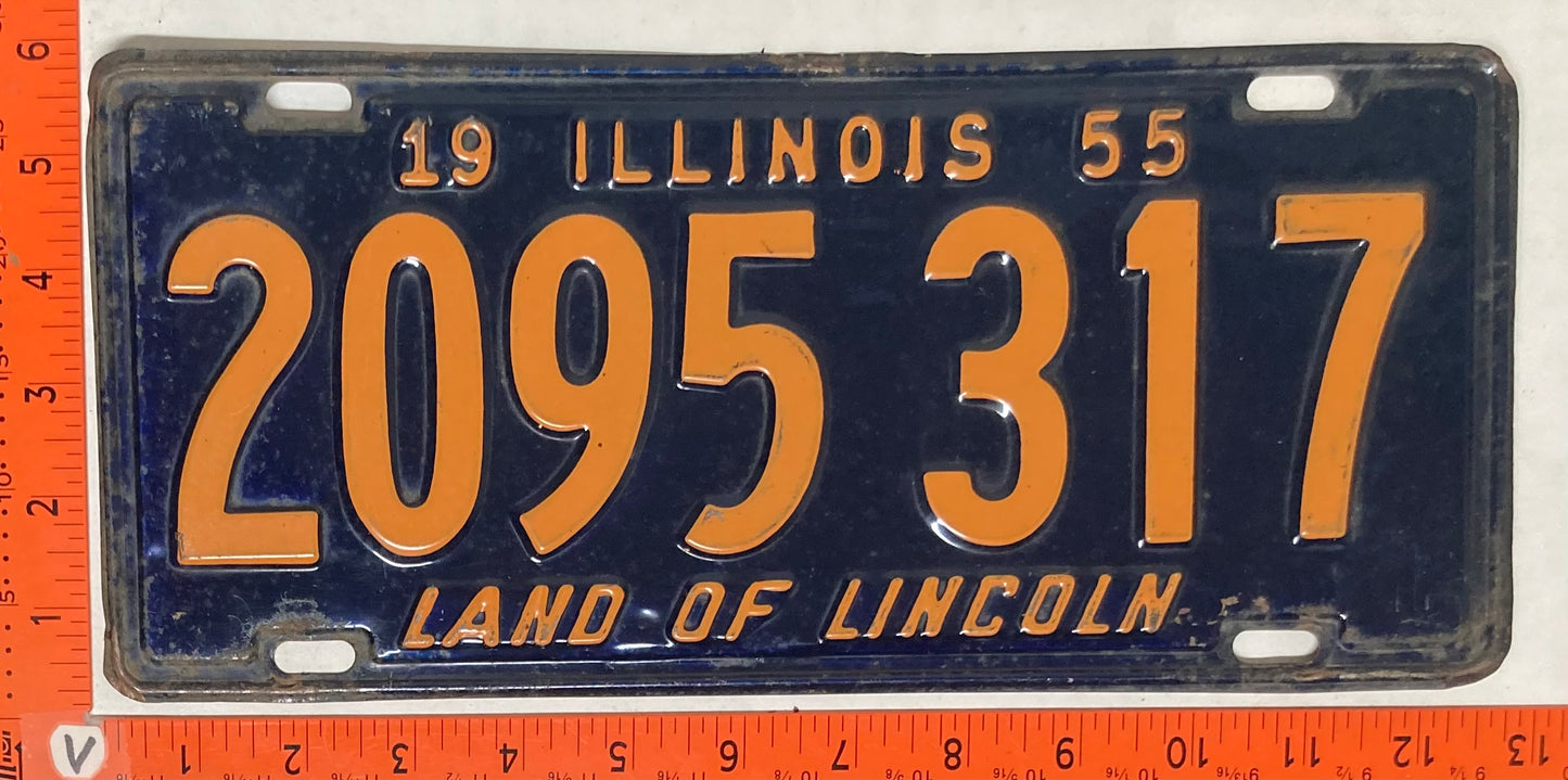 1955 Illinois #2095317 Passenger License Plate