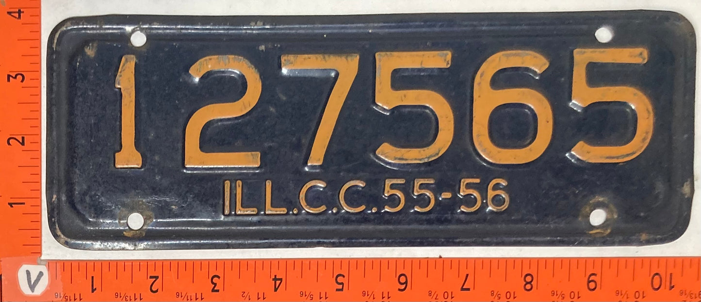1956 Illinois #127565 Truck Commercial Carrier License Plate