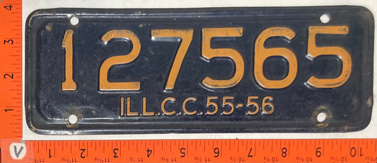 1956 Illinois #127565 Truck Commercial Carrier License Plate