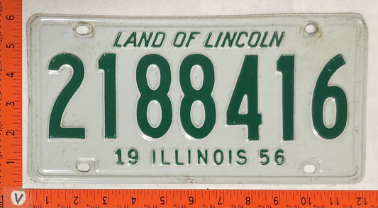 1956 Illinois #2188416 Passenger License Plate