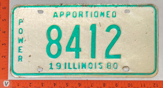 1980 Illinois #8412Truck Apportioned Vehicle License Plate
