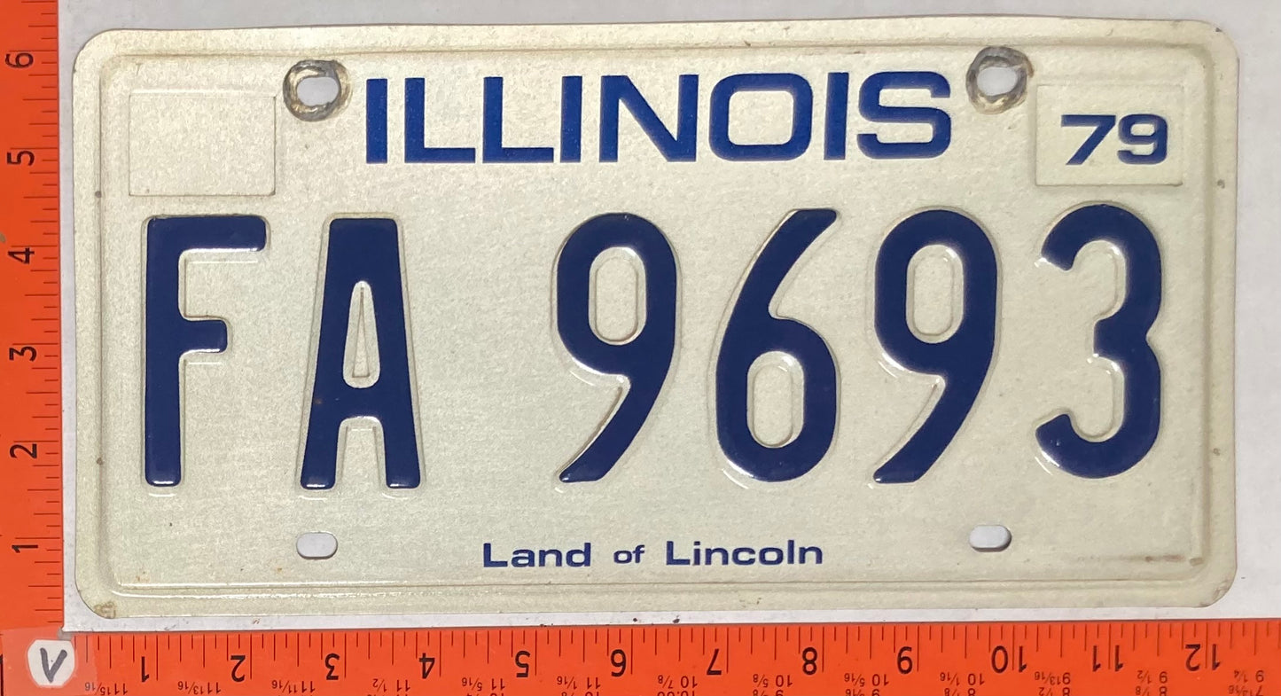 1979 Illinois #FA 9693 Passenger License Plate