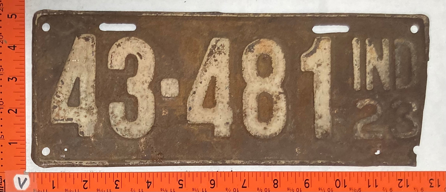 1923 Indiana #43-481 Passenger License Plate