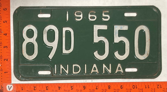 1965 Indiana #89D 550 Passenger License Plate