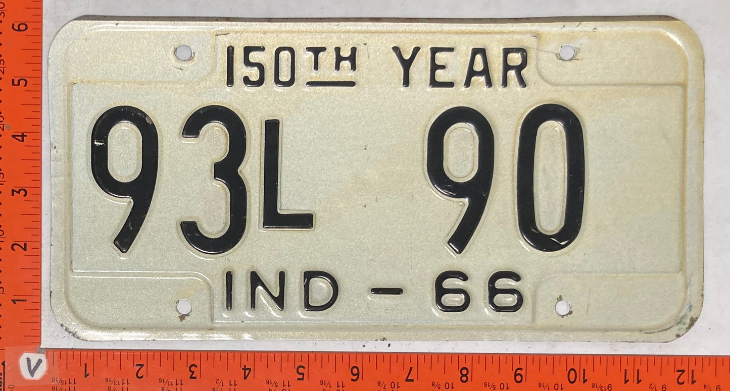 1966 Indiana #93L 90 Passenger License Plate