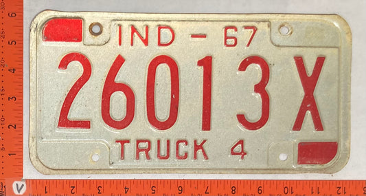 1967 Indiana #26013X Truck License Plate