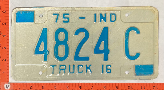 1975 Indiana #4824C Truck License Plate