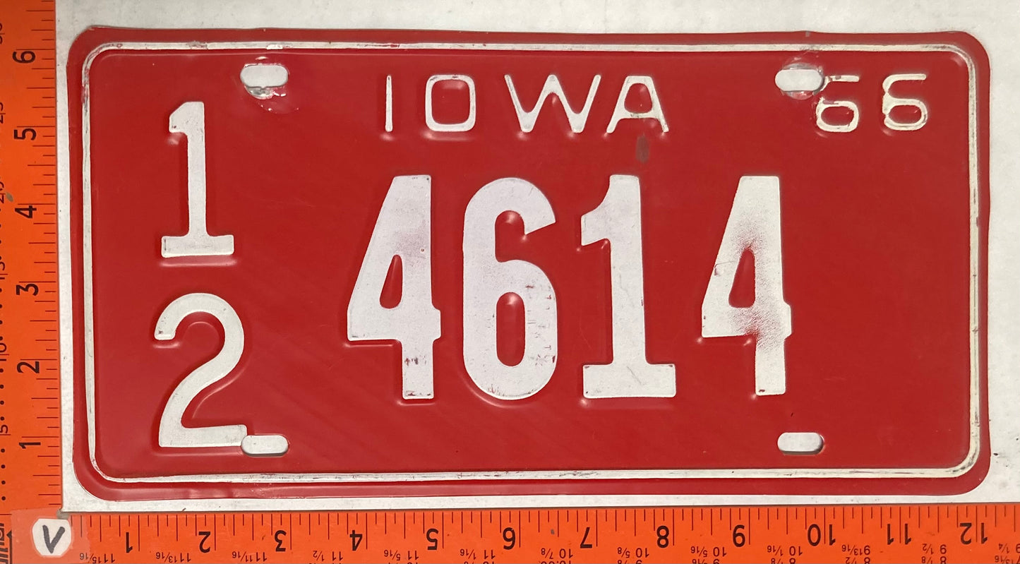 1966 Iowa #1/2 4614 Passenger License Plate