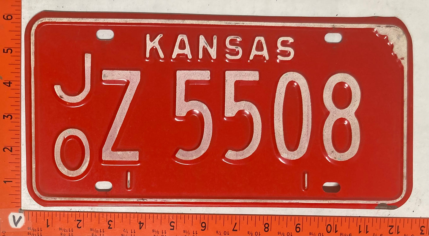Undated Kansas #J/O Z 5508 Passenger License Plate