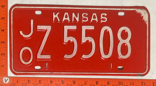 Undated Kansas #J/O Z 5508 Passenger License Plate