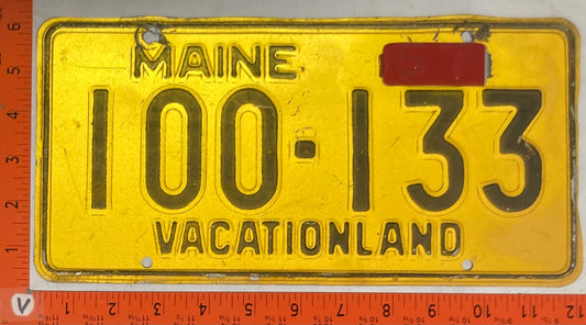1957 Maine #100-133 Passenger License Plate