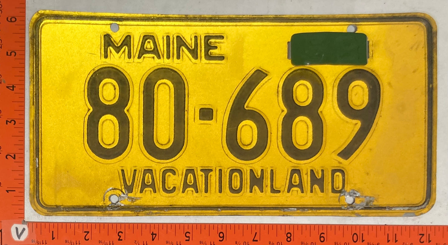 1958 Maine #80-689 Passenger License Plate