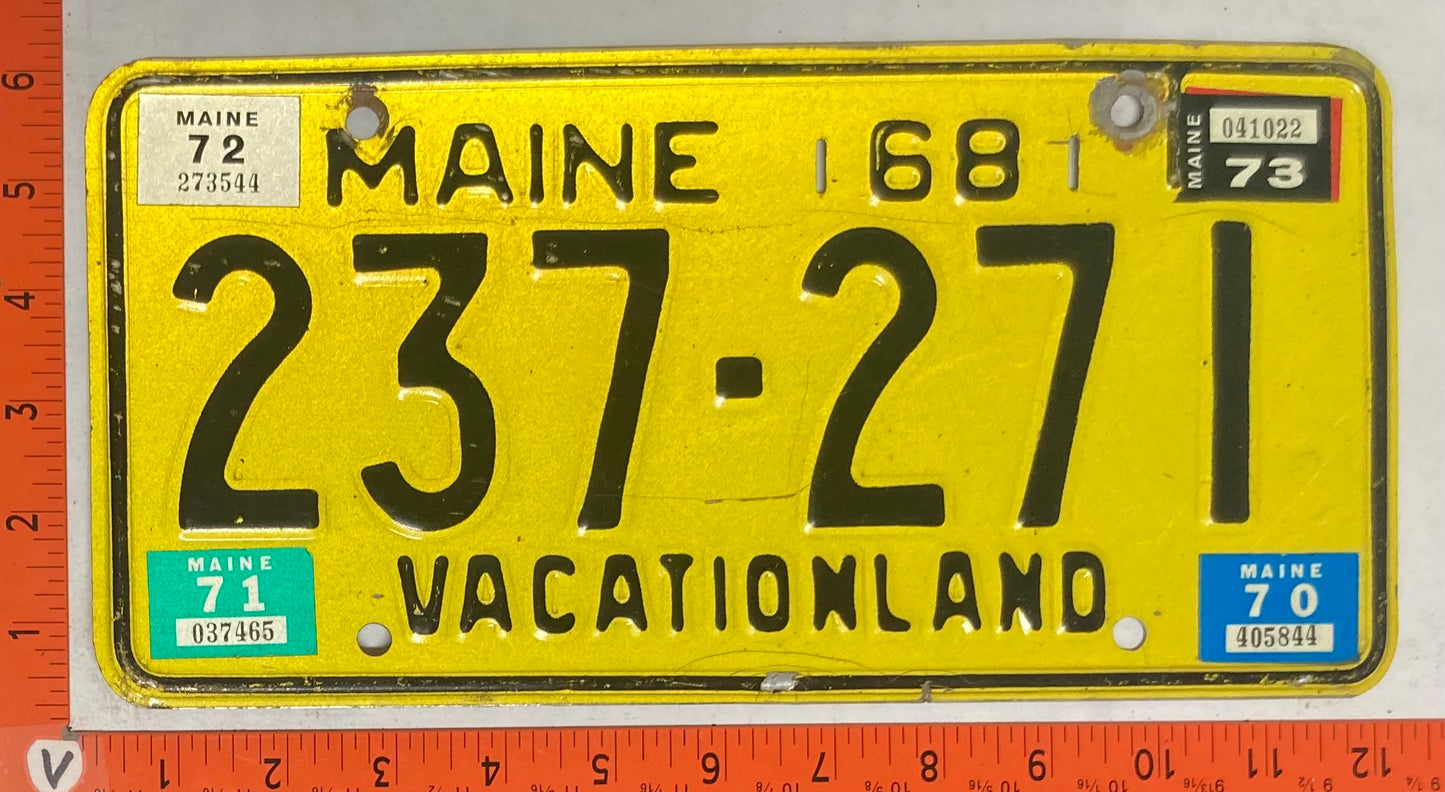 1973 Maine #237-271 Passenger License Plate