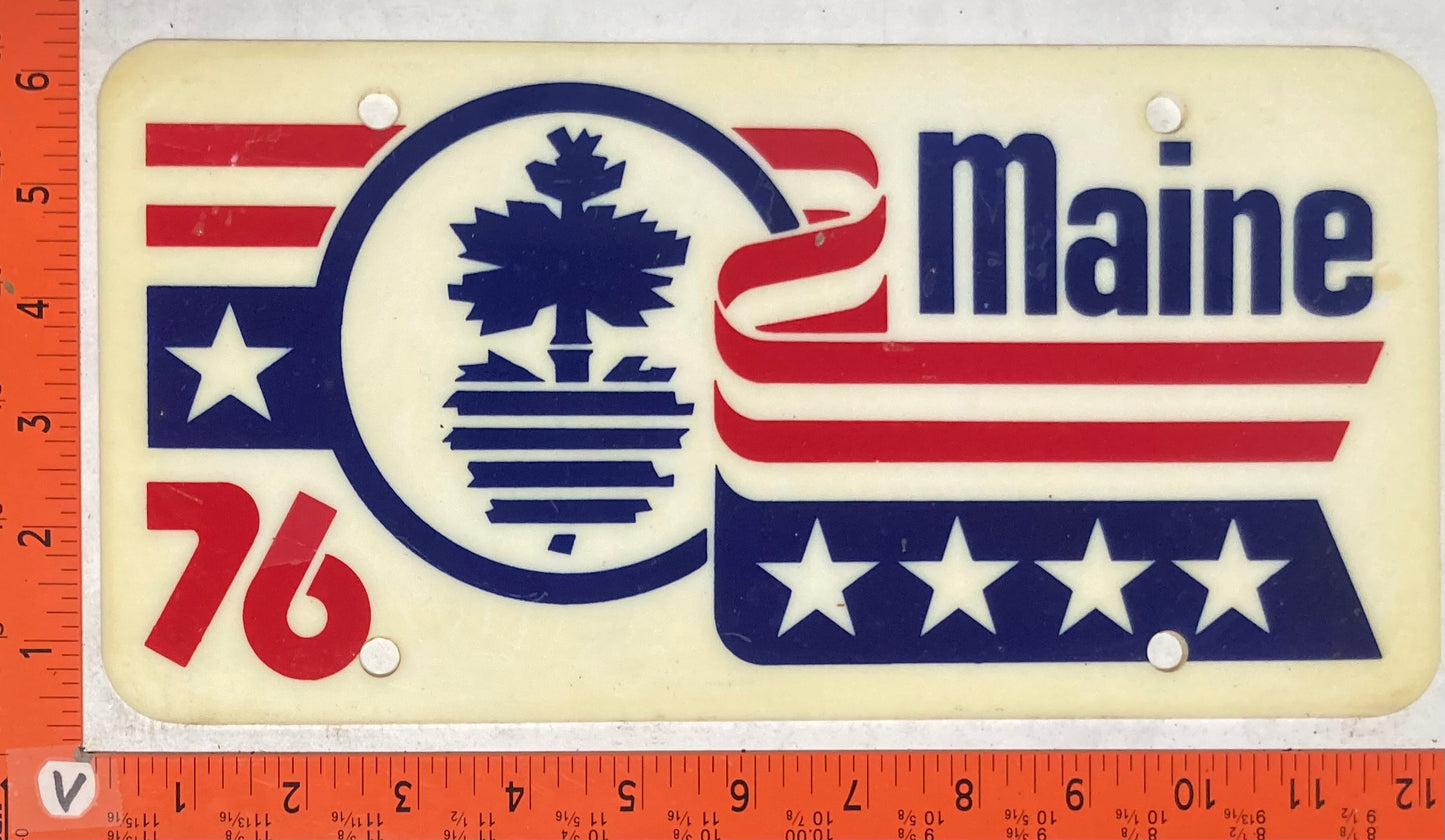1976 Maine #Maine Bicentennial Booster License Plate