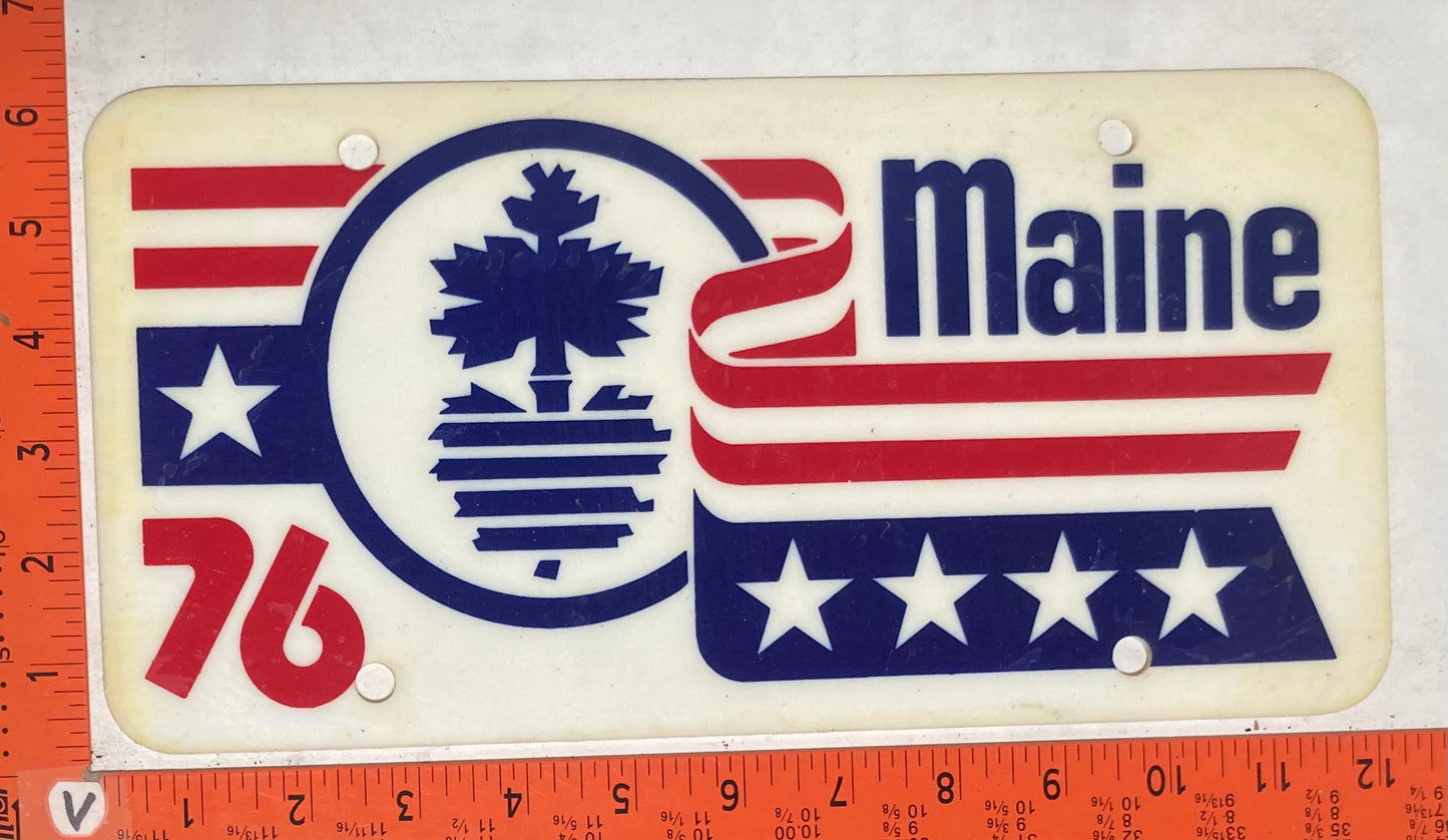 1976 Maine #Maine Bicentennial Booster License Plate