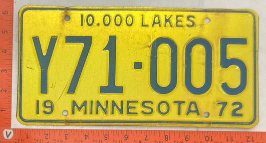 1972 Minnesota #Y71-005 Truck License Plate