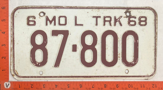1968 Missouri #87-800 Truck License Plate