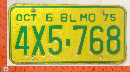 1975 Missouri #4X5-768 Truck License Plate