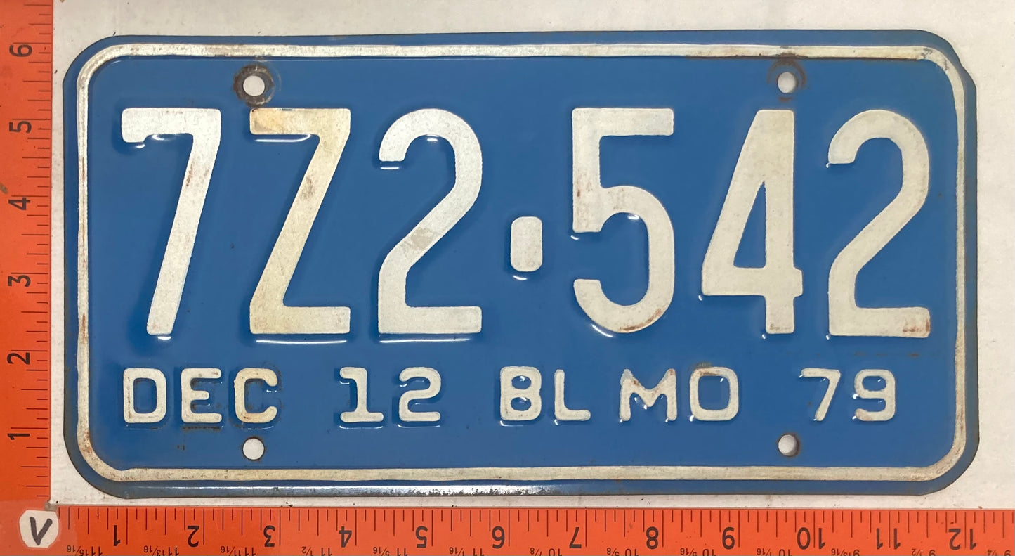 1979 Missouri #772-542 Truck License Plate