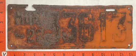 1922 Montana #33613 Passenger License Plate
