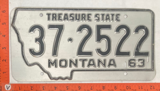 1963 Montana #37-2522 Passenger License Plate