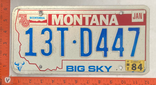 1984 Montana #13T-D447 Truck License Plate