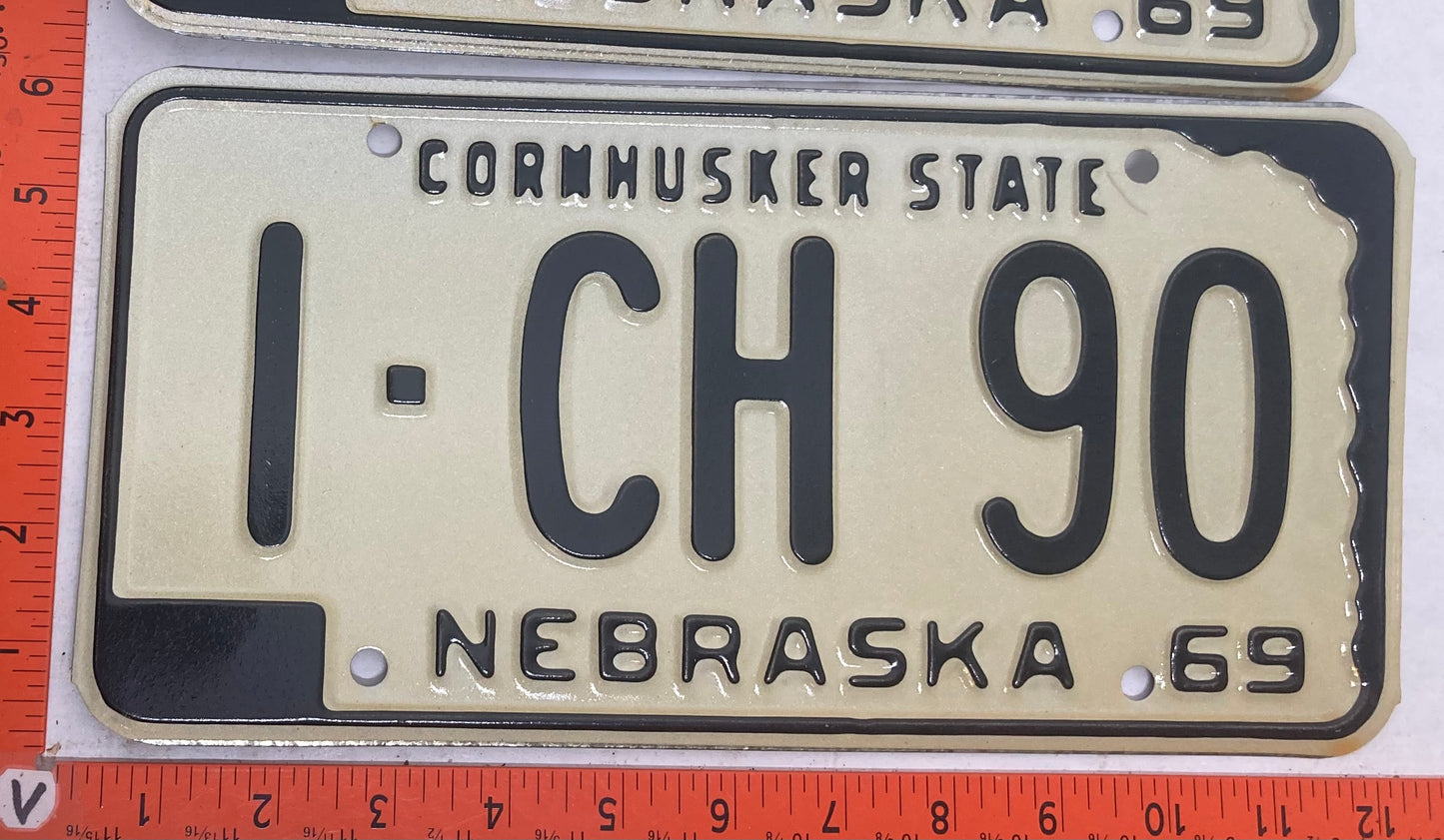 1969 Nebraska #1-CH-90 Passenger License Plate (Pair)