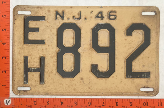 1946 New Jersey #E/H 892 Passenger License Plate