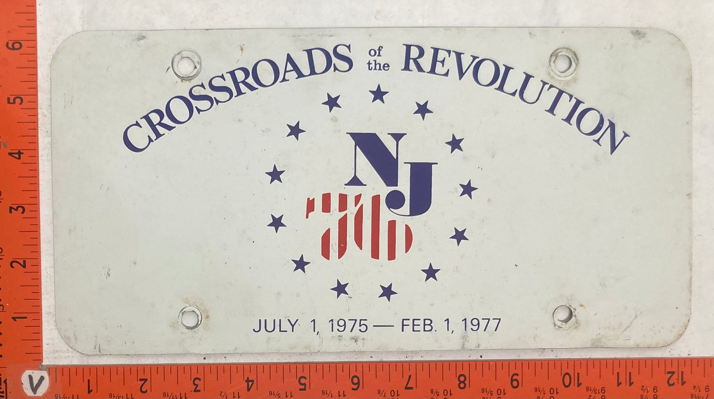 1976 New Jersey #Crossoads of the Revolution Booster License Plate