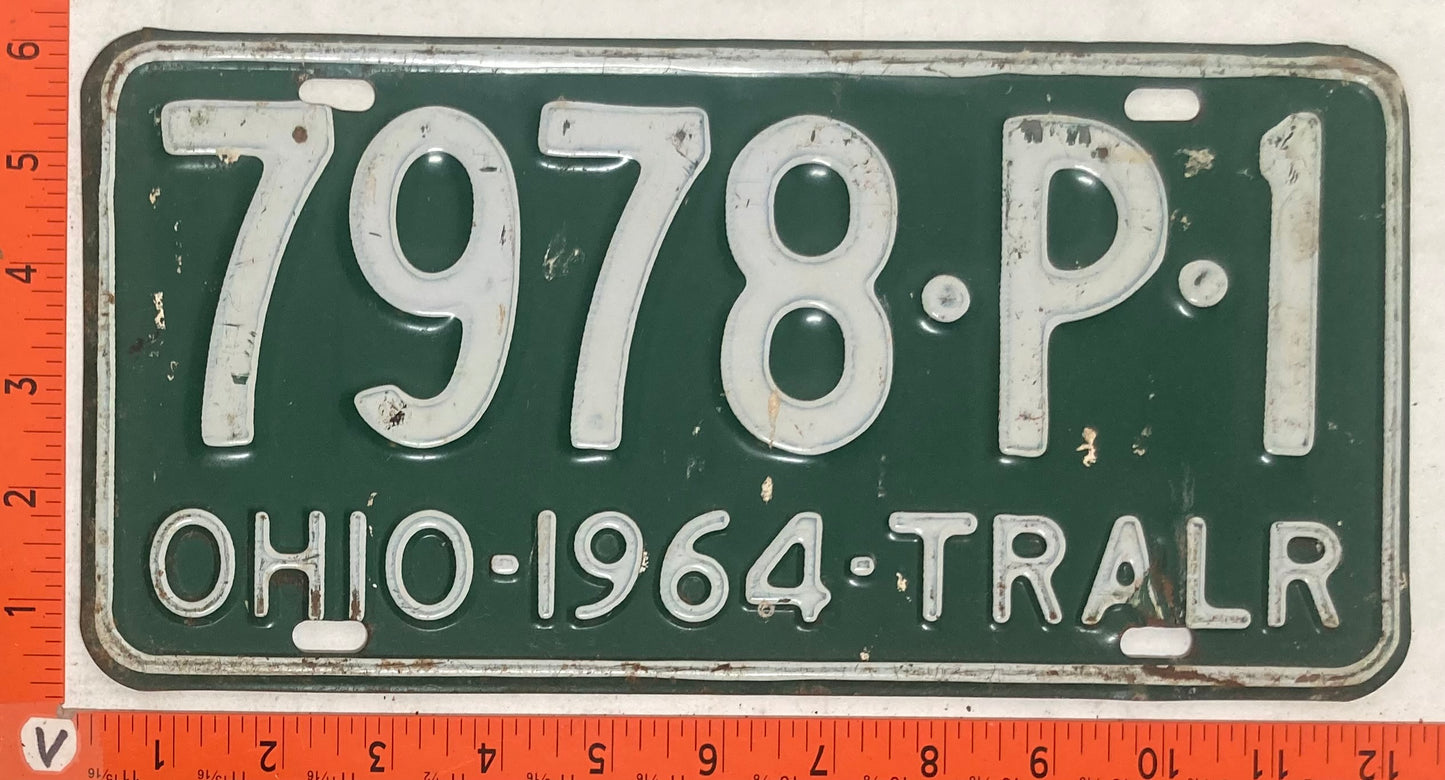 1964 Ohio #787-P-1 Trailer License Plate