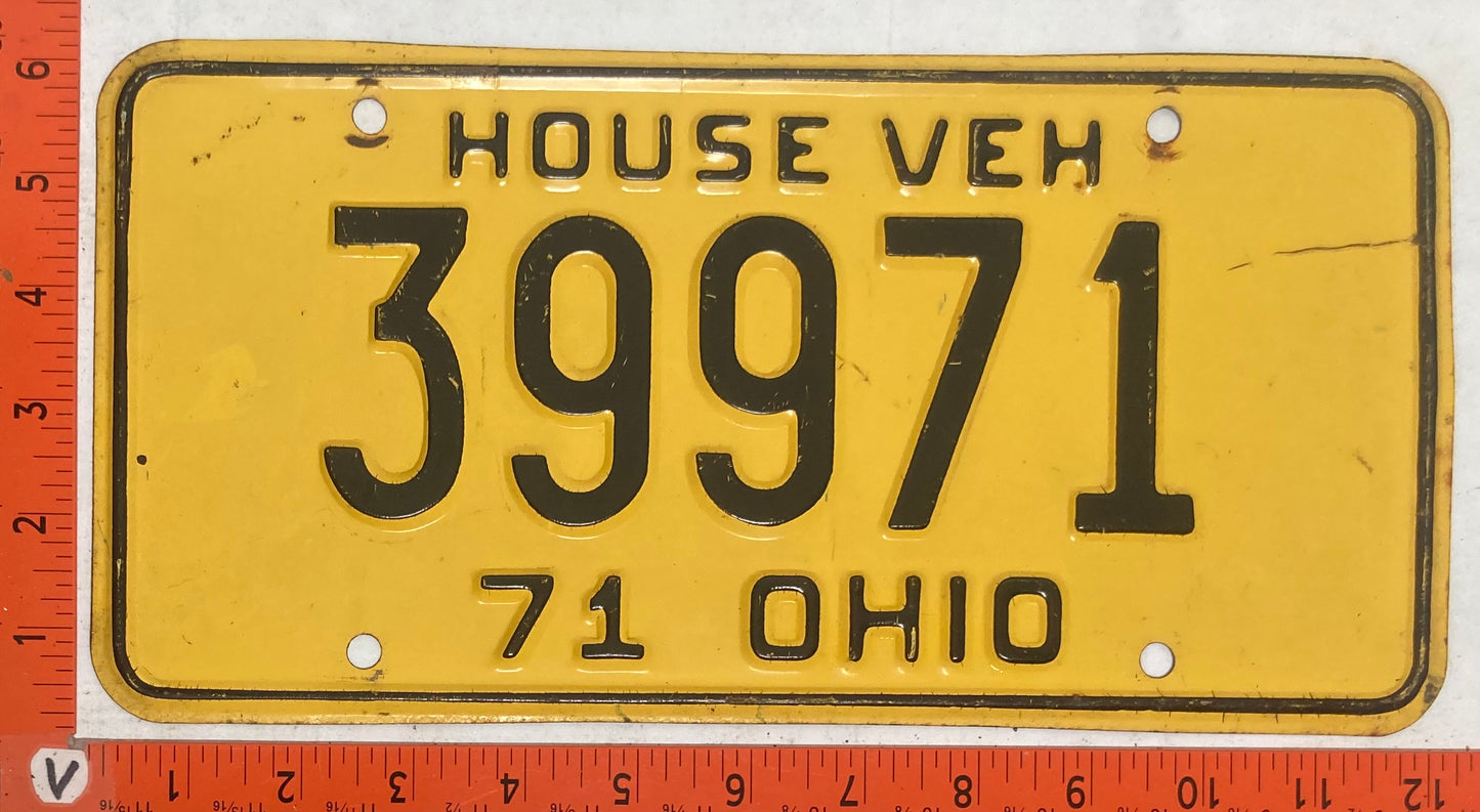 1971 Ohio #39971 House Vehicle License Plate