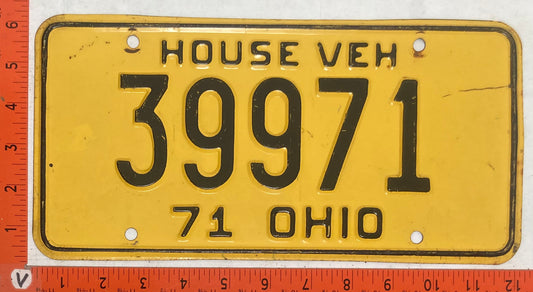 1971 Ohio #39971 House Vehicle License Plate