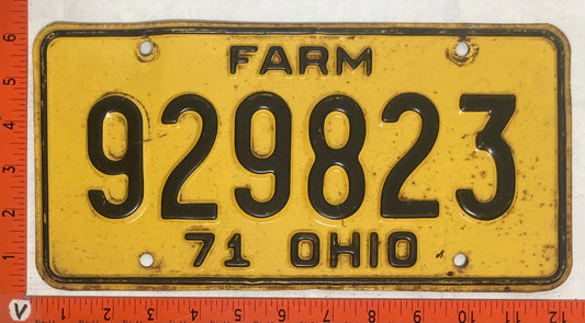 1971 Ohio #929823 Farm License Plate