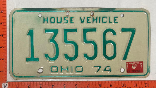1975 Ohio #135567 House Vehicle License Plate