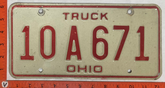 1976 Ohio #10A671 Truck License Plate