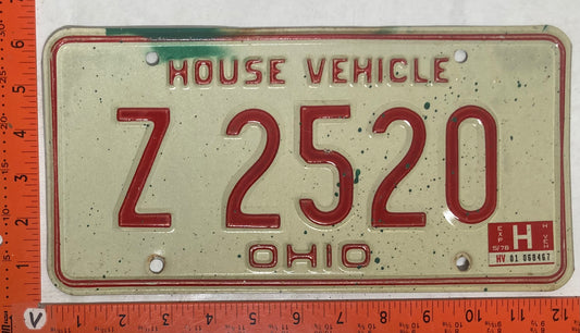 1978 Ohio #Z2520 House Vehicle License Plate