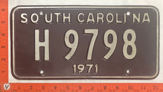 1971 South Carolina #H 9798 Truck License Plate
