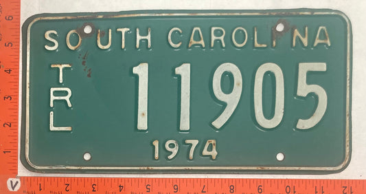 1974 South Carolina #11905 Trailer License Plate
