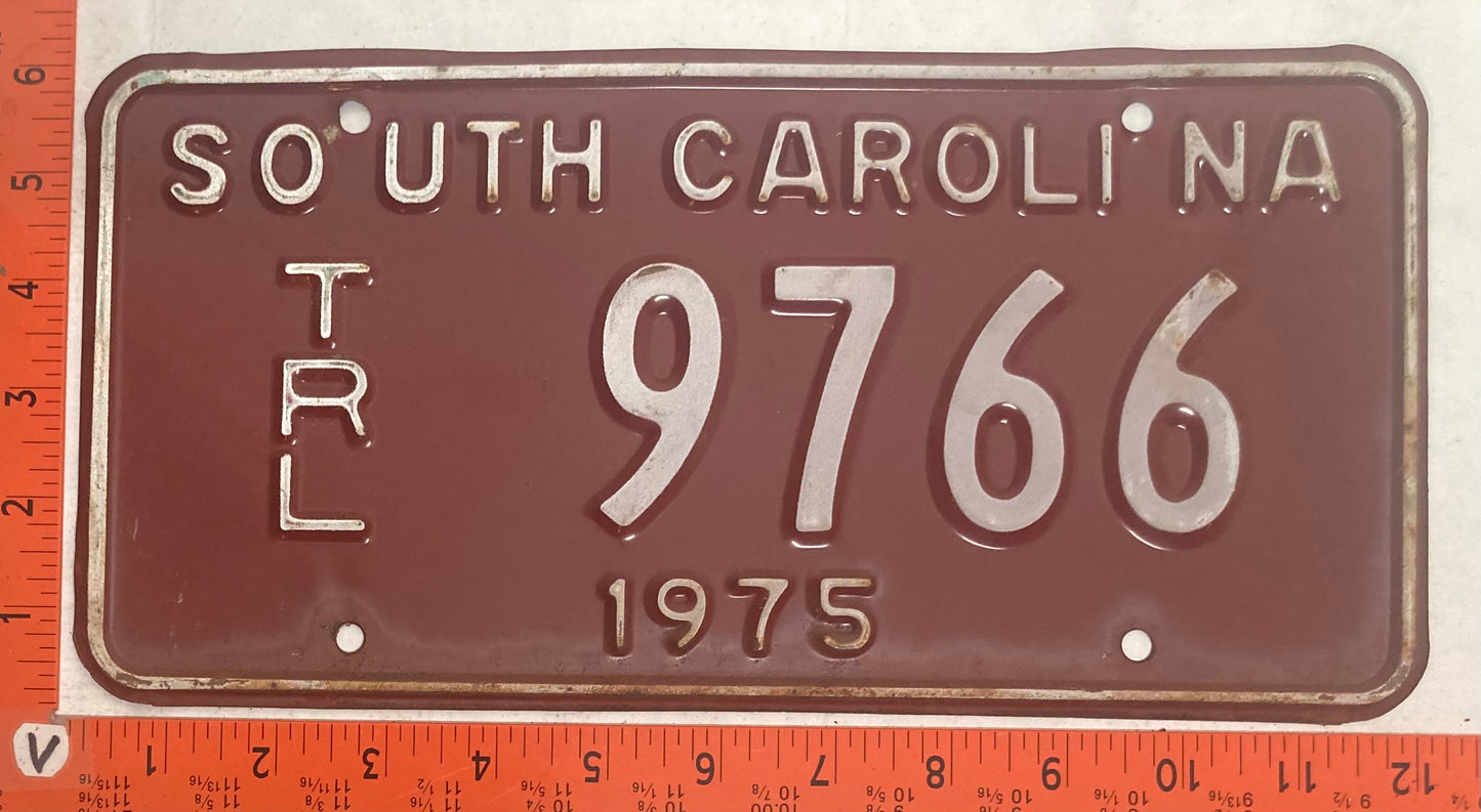 1975 South Carolina #9766 Trailer License Plate