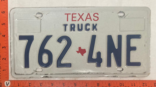 Undated Texas #762 4NE Truck License Plate