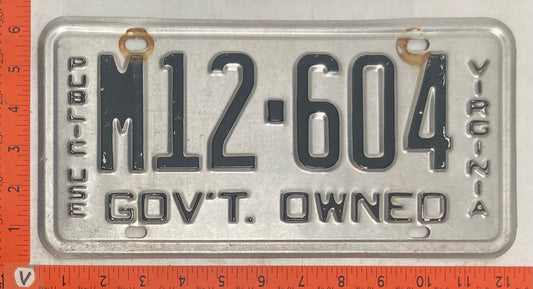 Undated Virginia #M12-604 Public Use License Plate