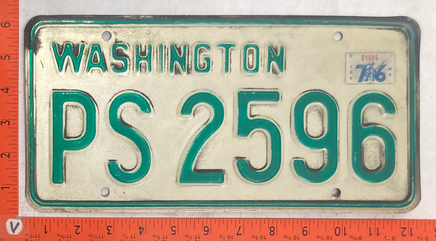 1976 Washington #PS 2596 Trailer License Plate