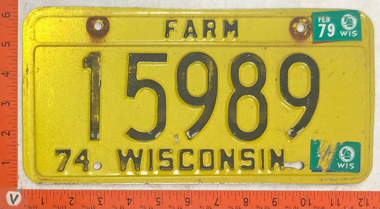 1979 Wisconsin #15989 Farm License Plate