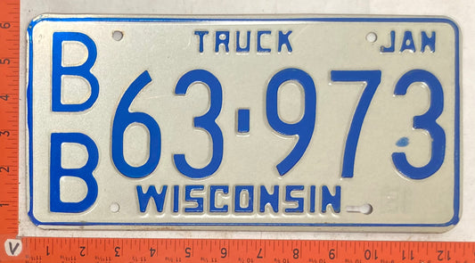 1981 Wisconsin #B/B 63-973 Truck License Plate