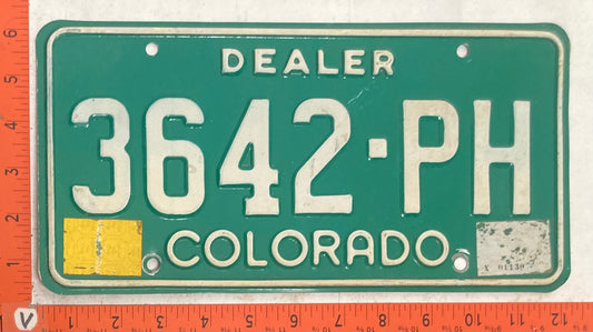 1980 Colorado #3642-PH Dealer License Plate